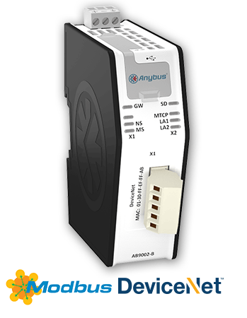 Anybus X-gateway Ethernet Modbus-TCP Master-DeviceNet Slave, AB9002-B