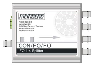 Meinberg optoelektronický převodník 1x ST MM 850nm => 2x TTL 10 MHz, DIN držák